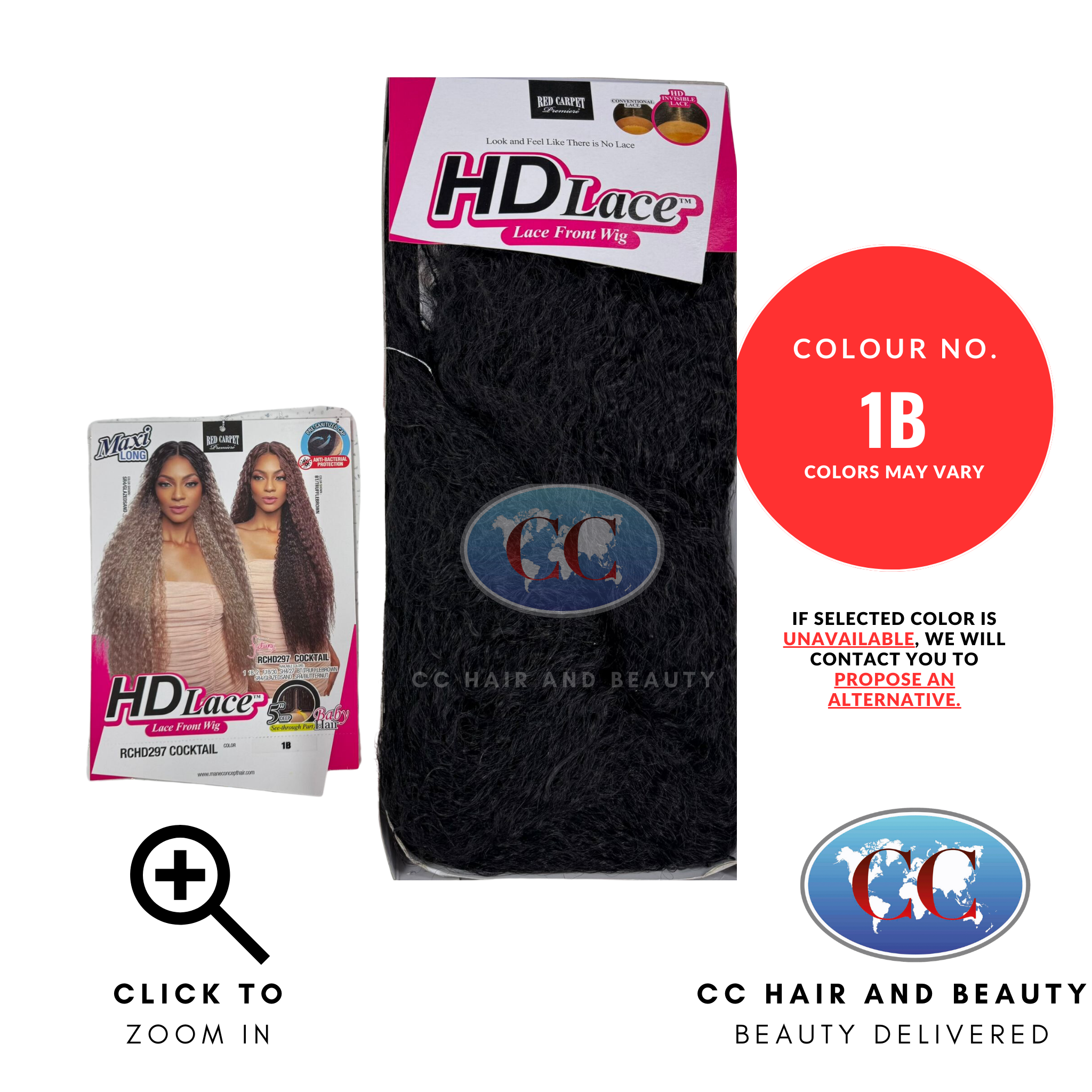 Mane Concept Red Carpet HD Lace Front Wig - RCHD297 Cocktail-Colour 1B