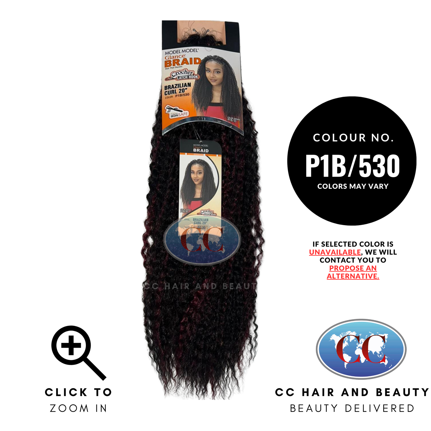 Model Model Glance Braid - Brazilian Curl 20"-Colour P1B/530