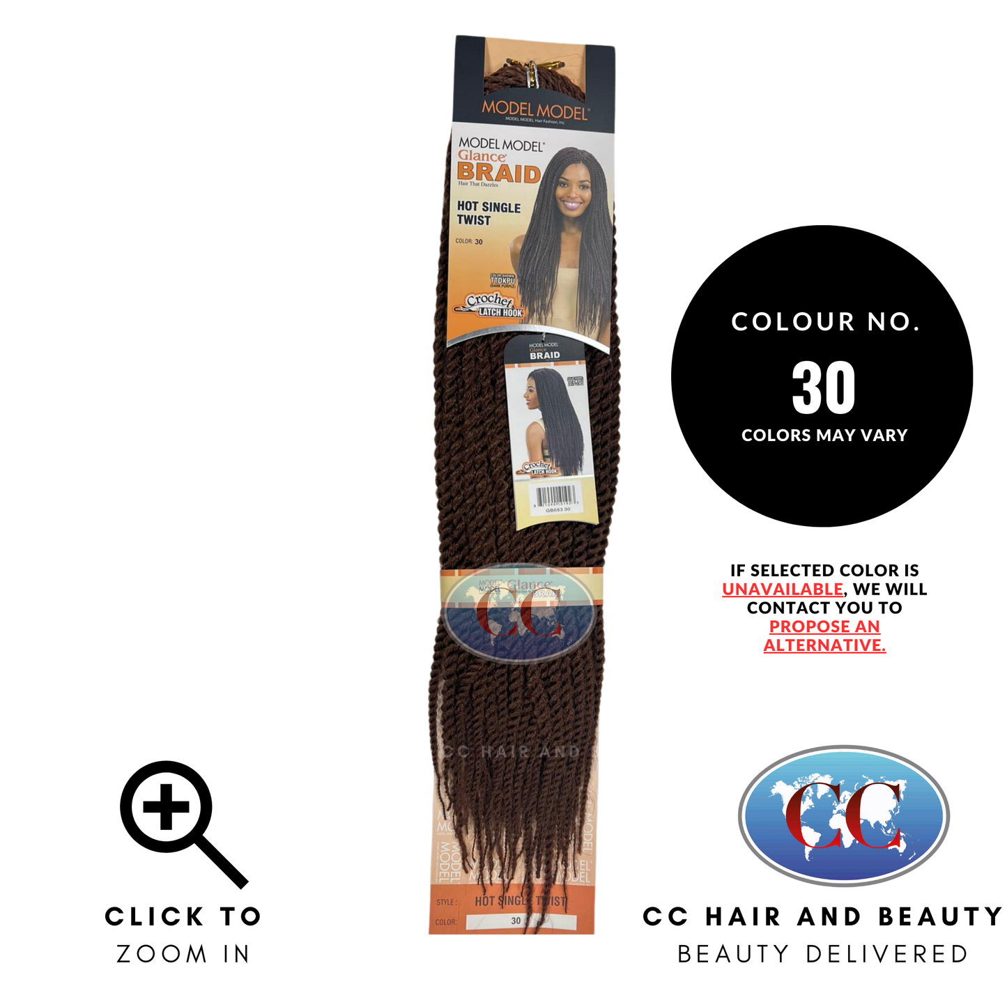 Model Model Glance Braid - Hot Single Twist Braid-Colour 30