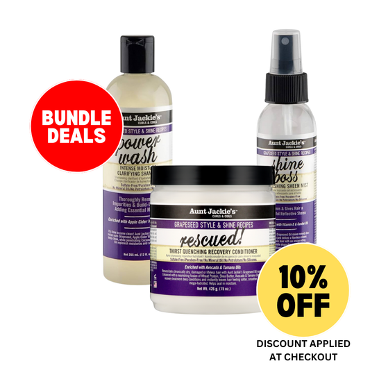 Moisture Clarifying Shampoo 12-Oz+Style Shine Boss Refreshing Sheen Mist-4 Oz+ Grapeseed Conditioner - 15 Oz- Bundle