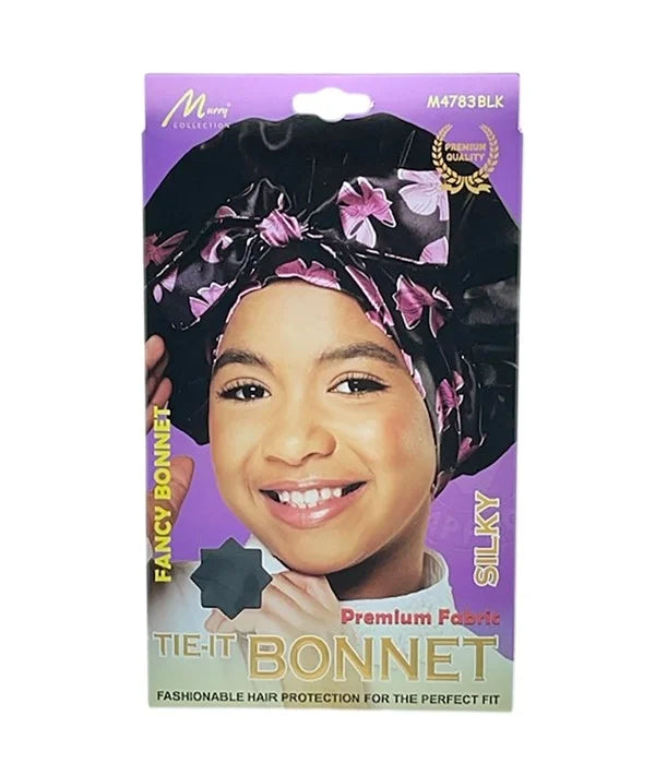 Murry Collection Kids Tie-It Silky Fancy Bonnet M4783BLK