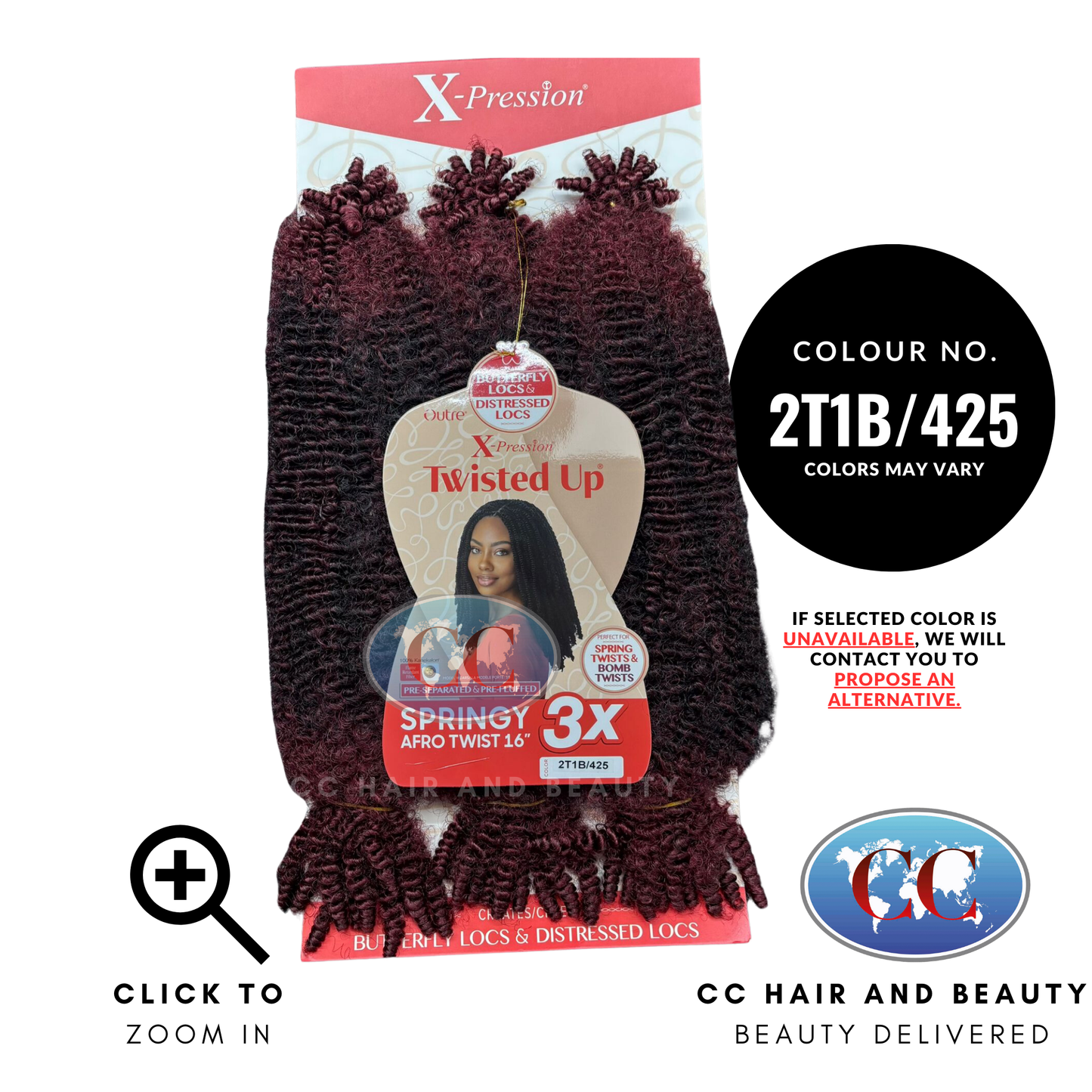 Outre Crochet Braids X-Pression Twisted Up 3X Springy Afro Twist 16"-Colour 2T1B/425