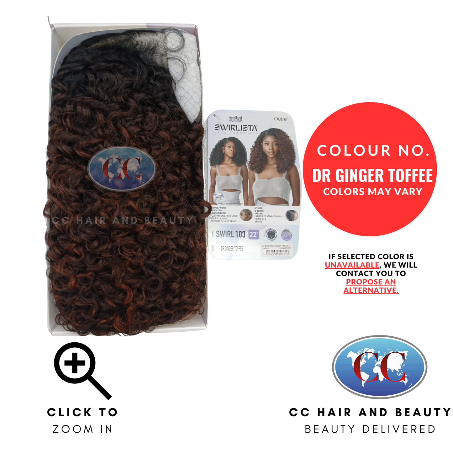 Outre HD Melted Hairline Swirlista Swirl Lace Wig 103 QLMHSS103-Colour DR GINGER TOFFEF