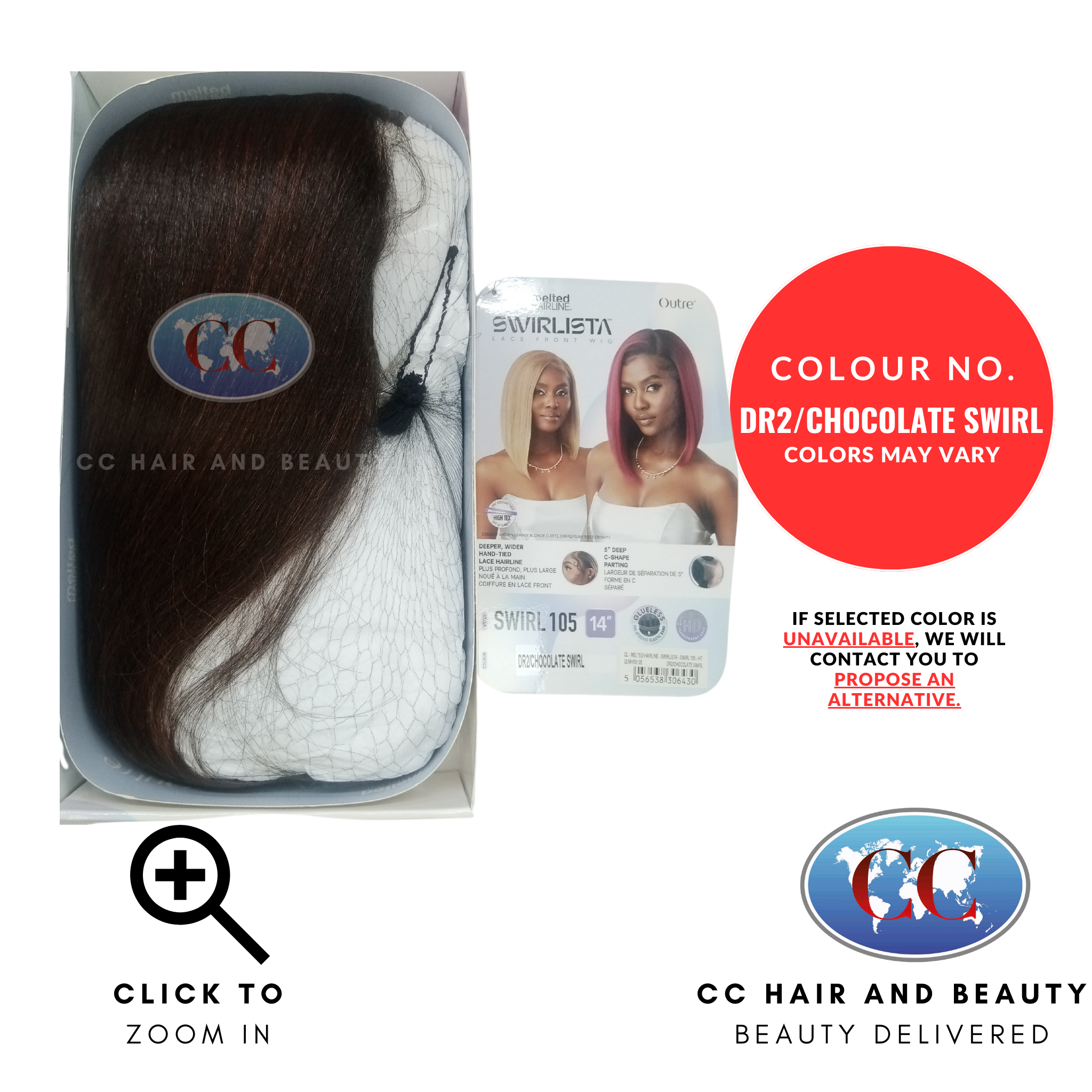 Outre HD Melted Hairline Swirlista Swirl Lace Wig 105 QLMHSS105-Colour DR2/CHOCOLATE SWIRL