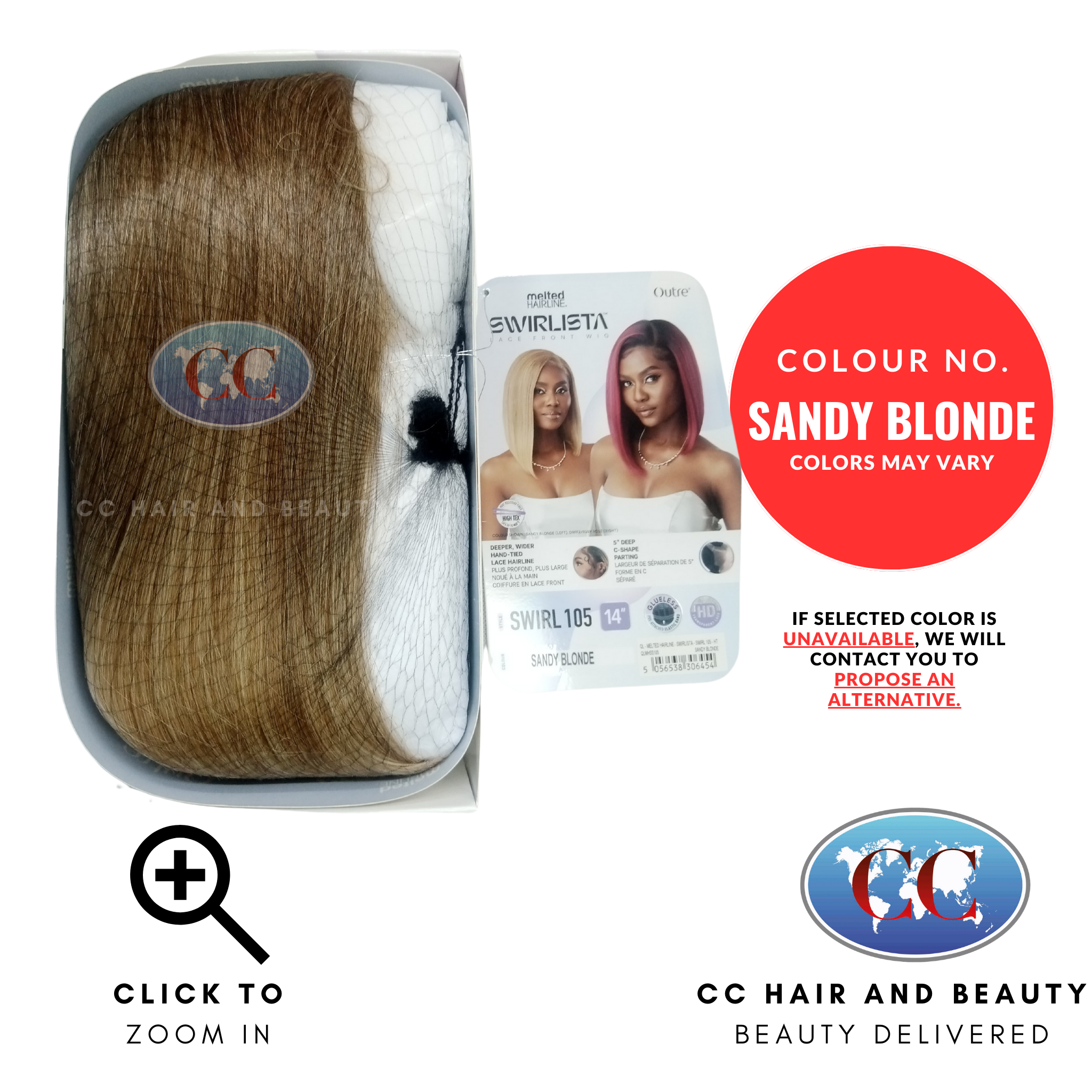 Outre HD Melted Hairline Swirlista Swirl Lace Wig 105 QLMHSS105-Colour SANDY BLONDE