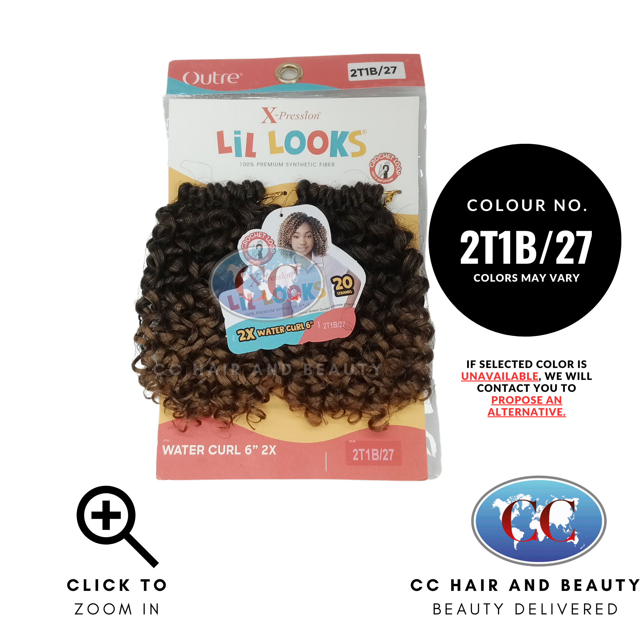 Outre X Pression Lil Looks 2x Water Curl 6"-Colour 2T1B/27