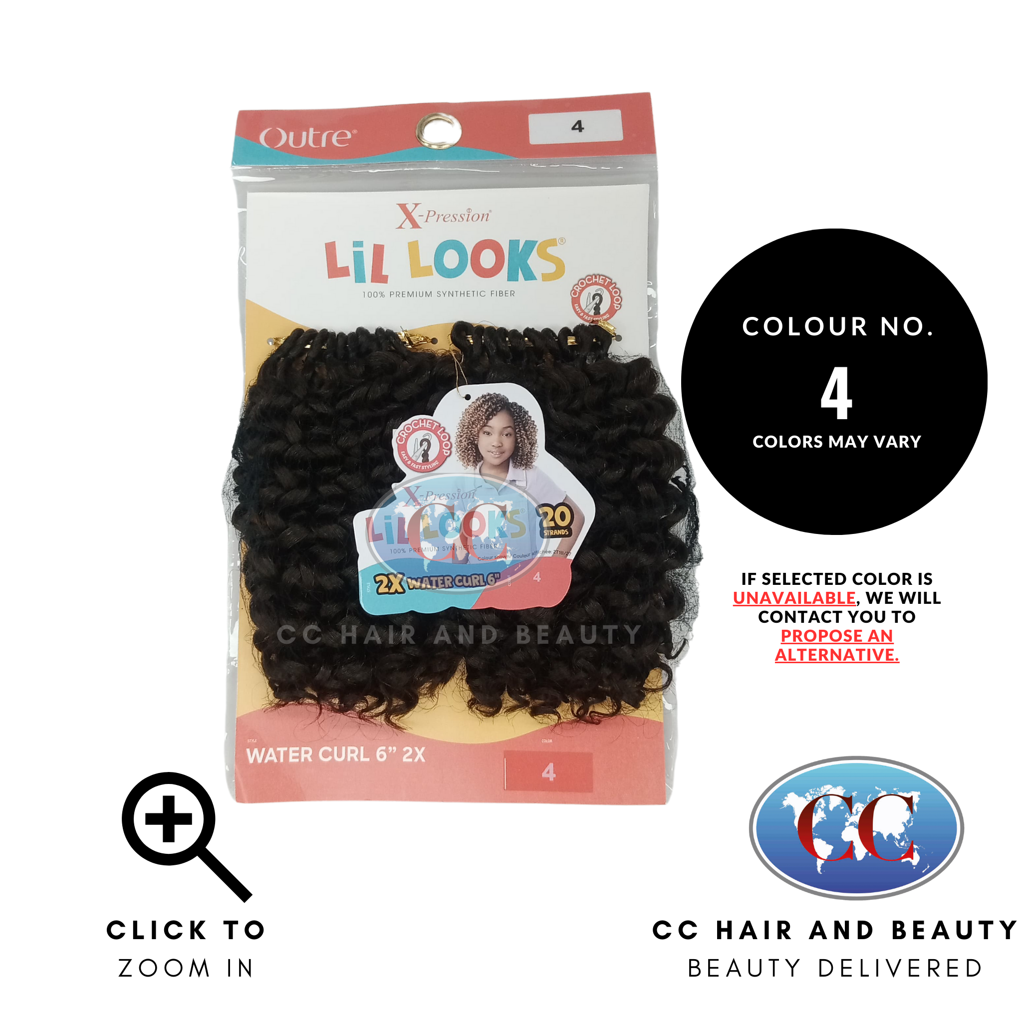 Outre X Pression Lil Looks 2x Water Curl 6"-Colour 4