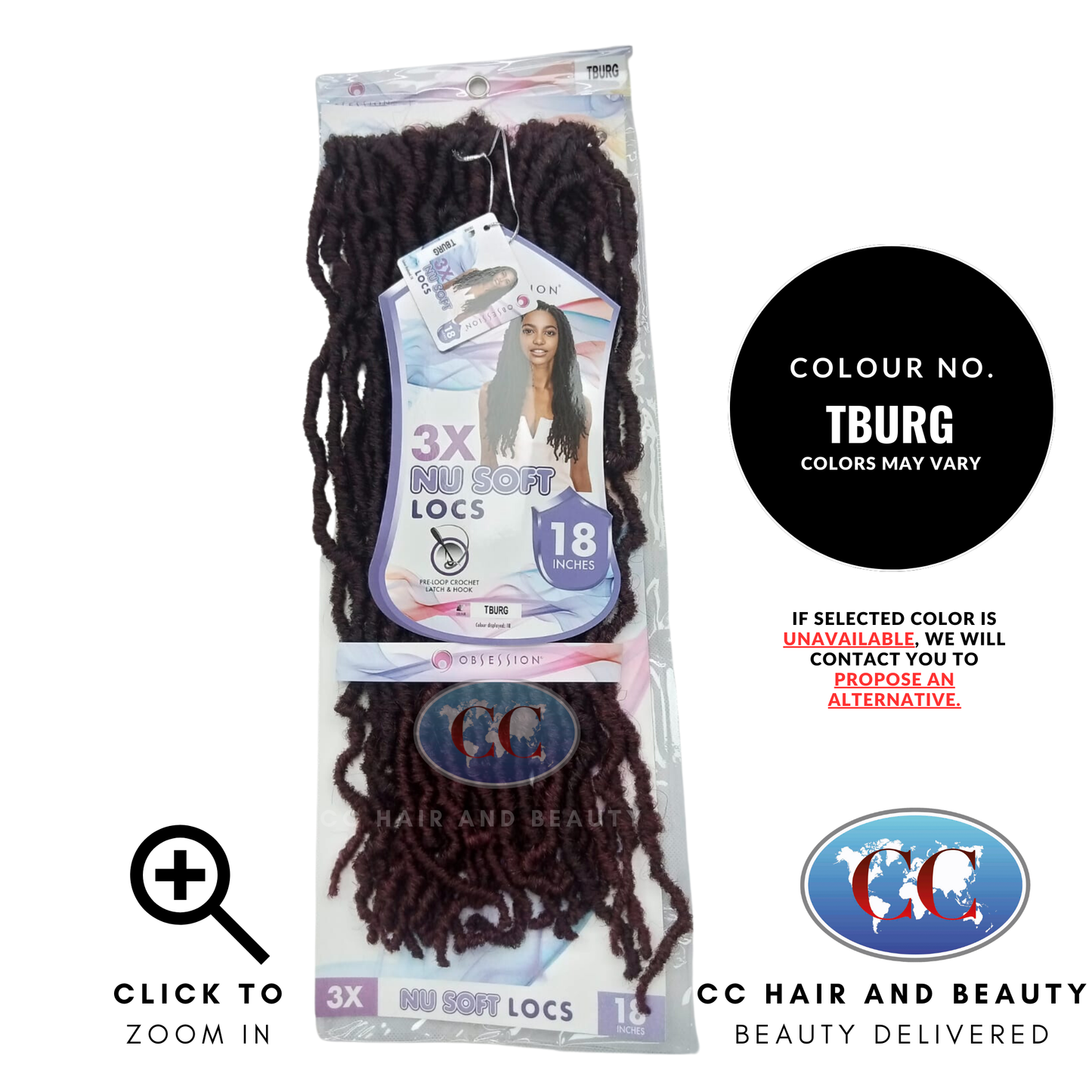 Obsession Long Straight Pre-Loop Crochet Hair - 3X Nu Soft Locs 18" | CC Hair & Beauty UK