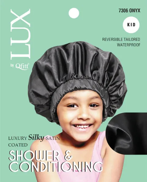 Qfitt LUX Kid Silk Shower & Conditioning Cap - Onyx 7306