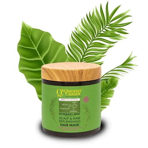Queeny Cazara Rosemary Mint Scalp & Hair Replenishing Hair Mask - 500ml