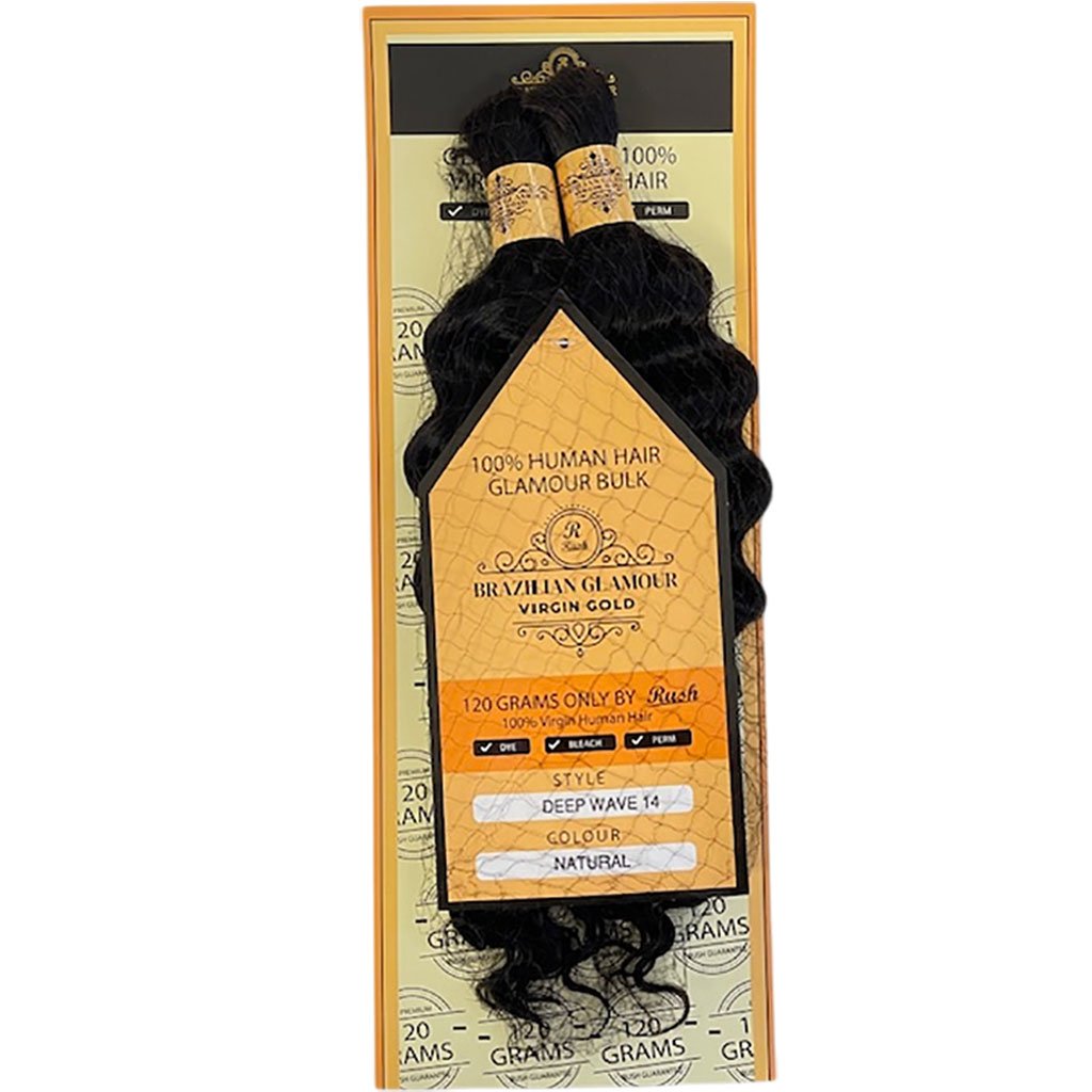 Rush Human Hair Brazilian Glamour Virgin Gold Deep Wave Bulk - Natural Color