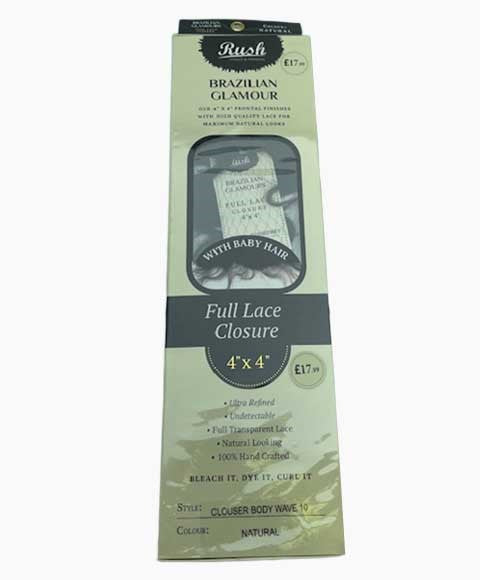 Brazilian Glamour 4X4 Full Lace Closure - Body Wave Available in 10, 12, 14, 18"