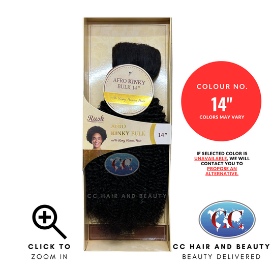 Rush 100% Remy Human Hair Afro Kinky Bulk 14"