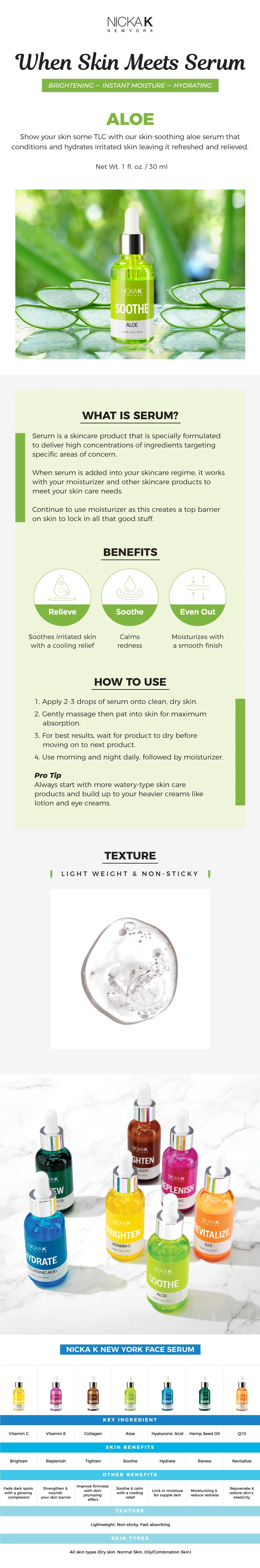 Nicka K Aloe Ampoule Seum - 1oz