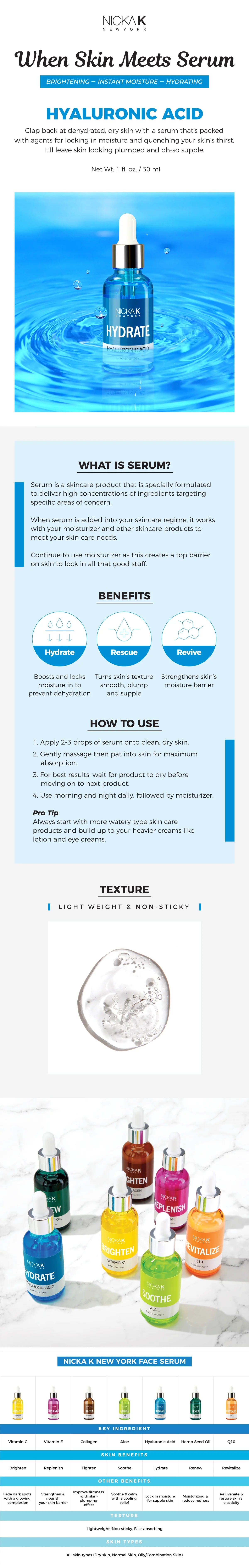 Nicka K Hyaluronic Acid Ampoule Serum - 1oz