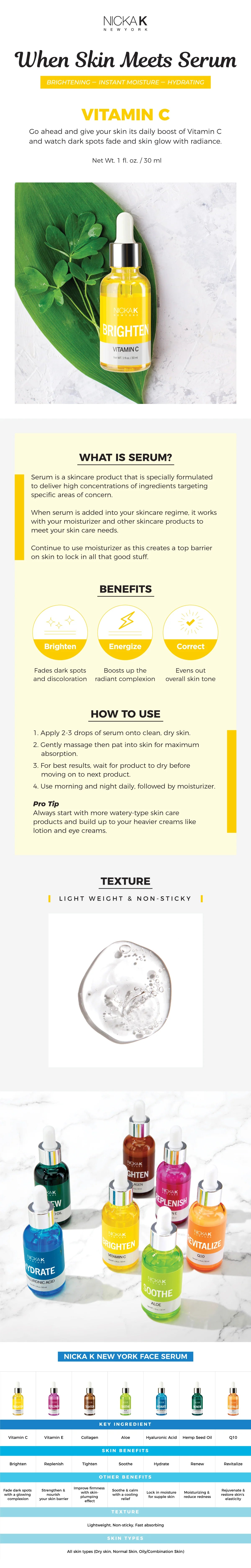 Nicka K Brighten Vitamin C Ampoule Serum - 1oz