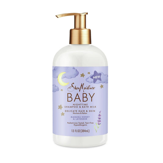 Shea Moisture Baby Nighttime Shampoo & Bath Milk With Manuka Honey & Lavender 384ml