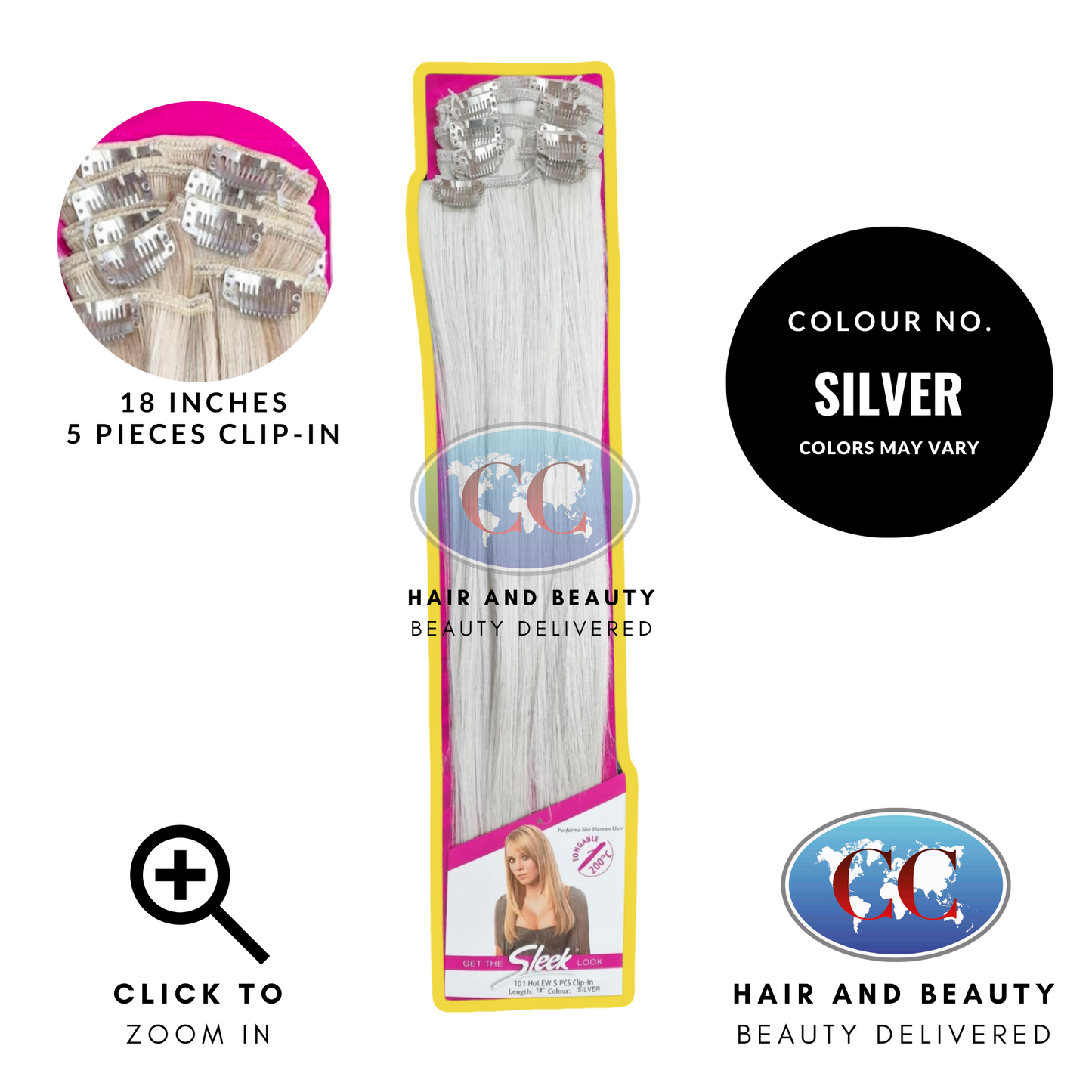 Sleek Fashion Idol 101 Hot EW 5 PCS Clip In Hair Extensions 18"