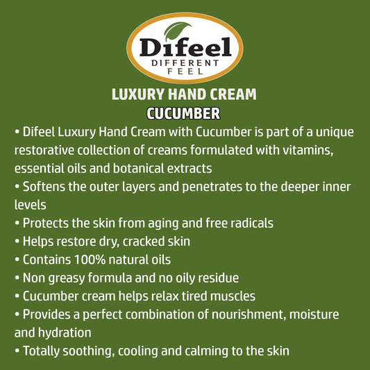 Difeel Luxury Moisturizing Hand Cream - Cucumber Melon 1.4 oz