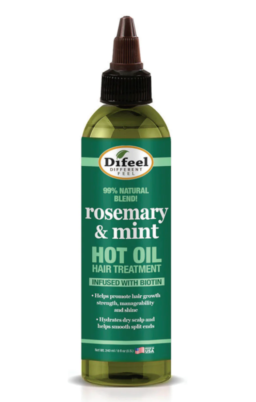 Difeel rosemary and mint hot oil hair .