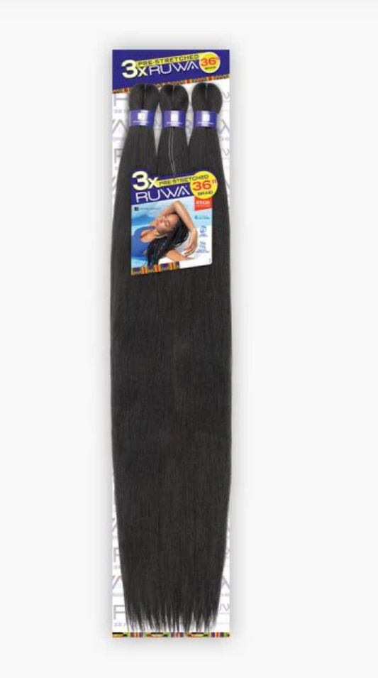Sensationnel Ruwa 3x Pre-Stretched Braid Hair (36'')