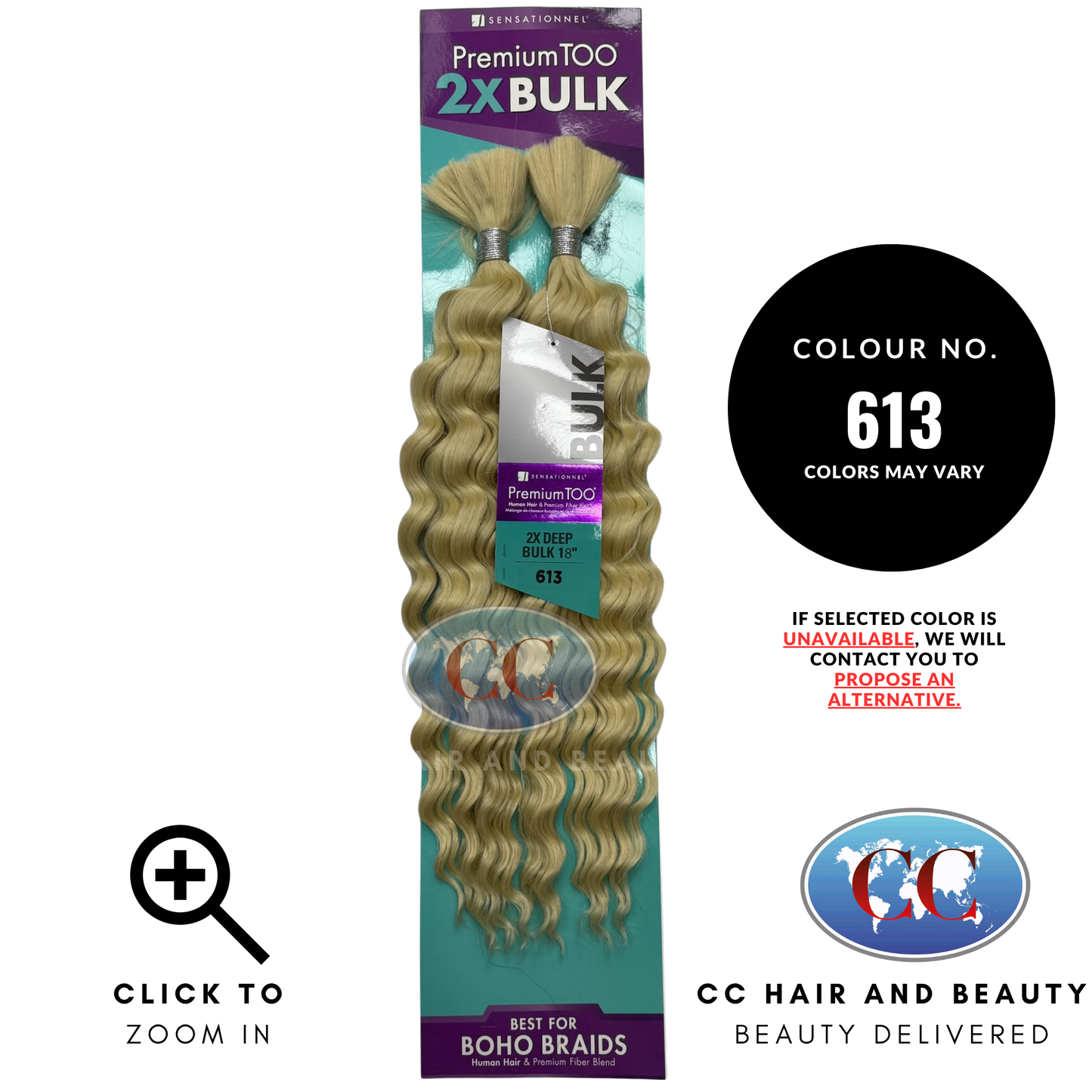 Sensationnel Premium Too 2x 18" Human Hair & Premium Fiber Blend Deep Bulk Boho Braid