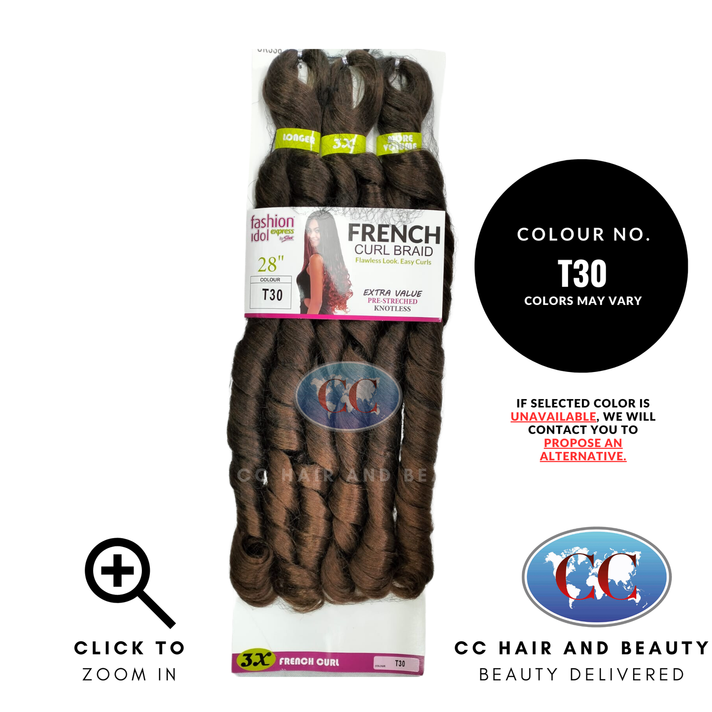 Sleek Fashion Idol French Curl Braids 28”-Colour T30