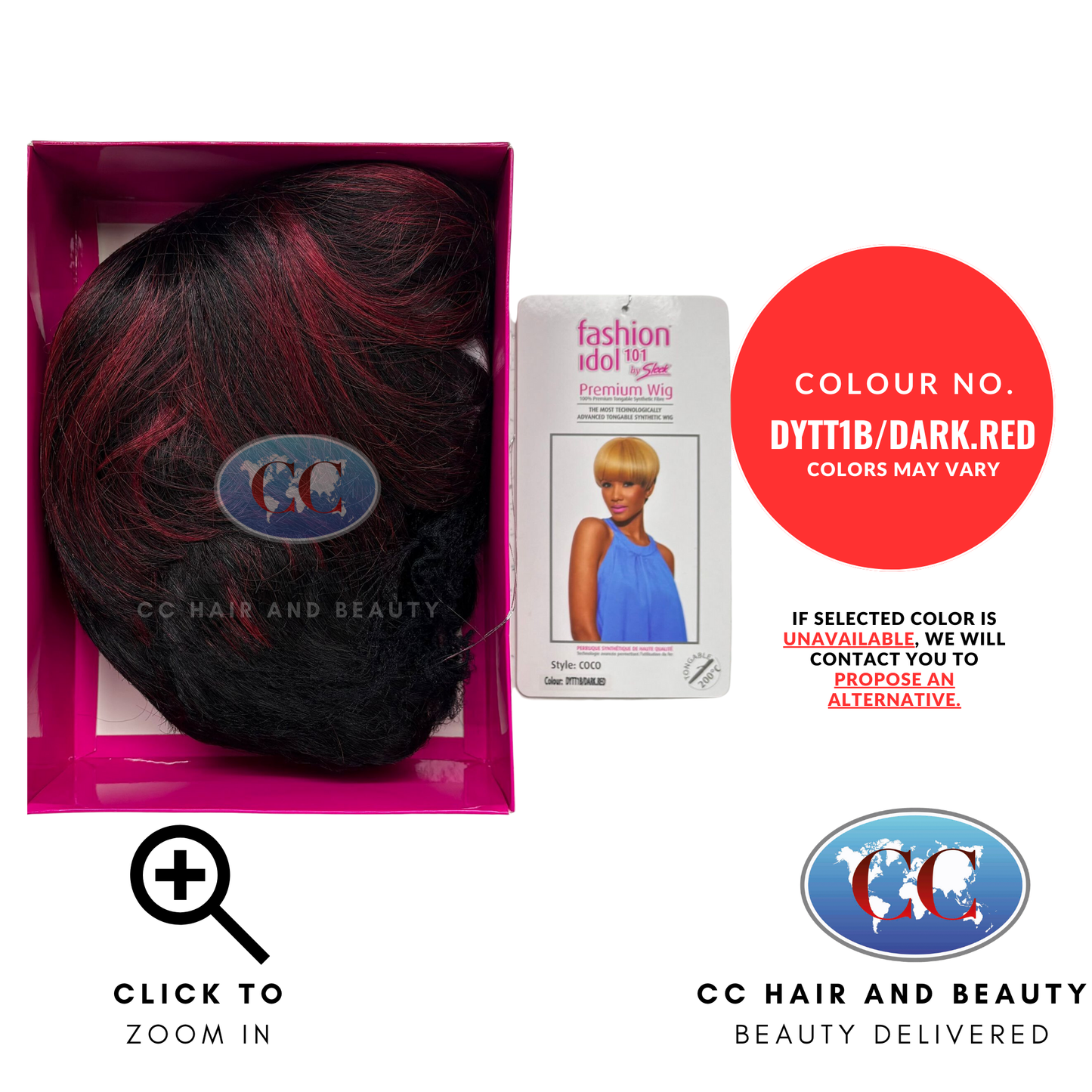 Sleek Fashion Idol Premium Wig - Coco Wig-Colour DYTT1B/DARK RED