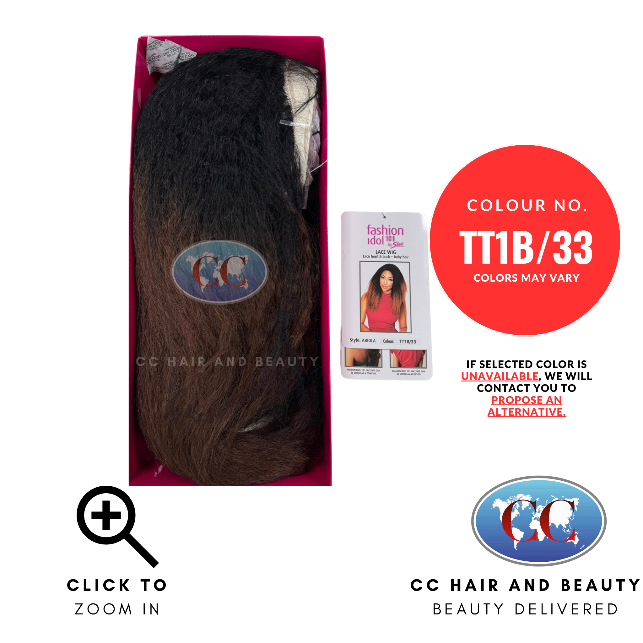 Sleek Fashion Idol Synthetic Hair Premium Wig - Abiola Wig-Colour TT1B/33