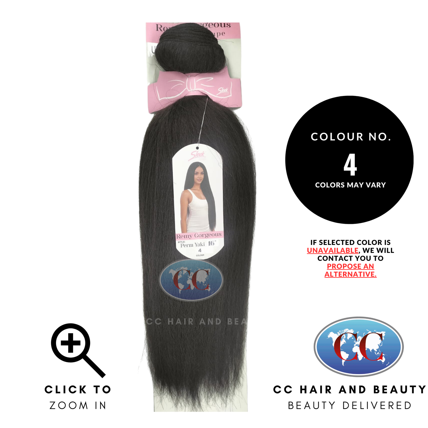 Sleek Hair Remy Gorgous Perm Yaki 16''- colour 4