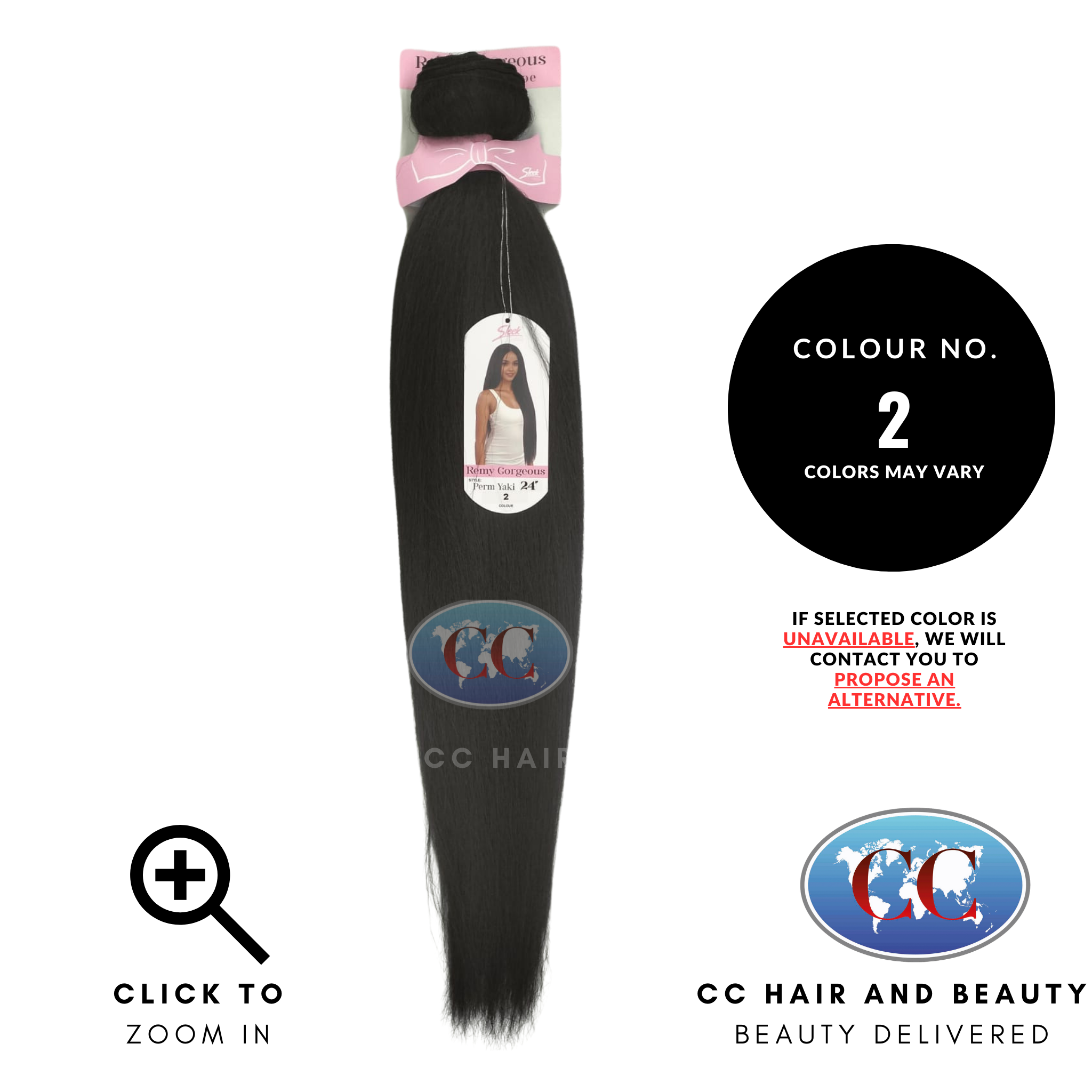 Sleek Hair Remy Gorgous Perm Yaki 24''- colour 2