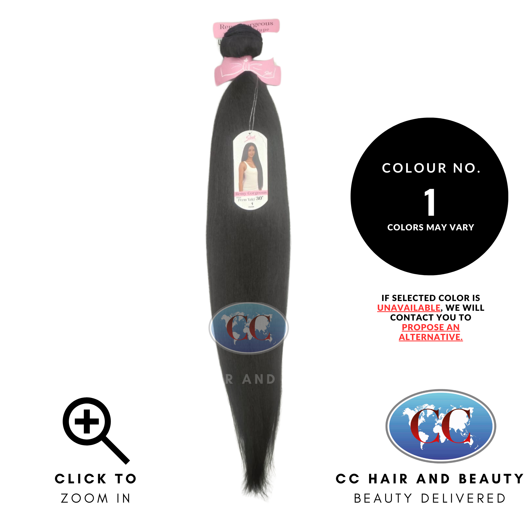 Sleek Hair Remy Gorgous Perm Yaki 30''- colour 1