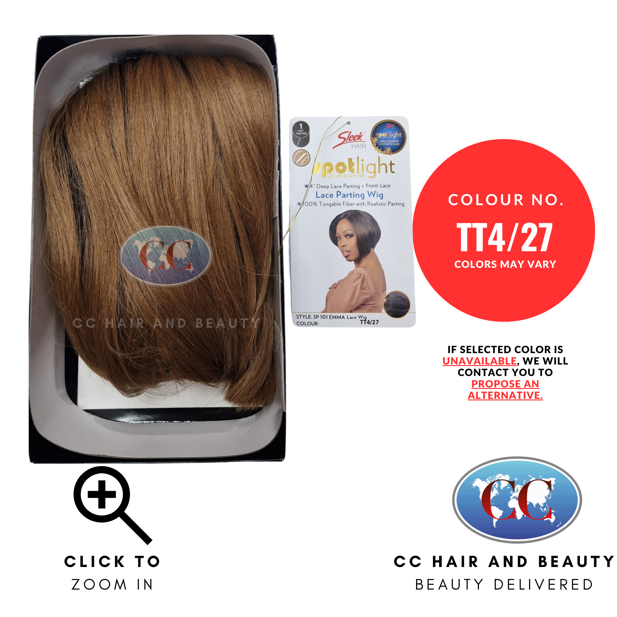 Sleek Synthetic Hair Spotlight Luxurious Wig - Emma Wig-Colour TT4/27