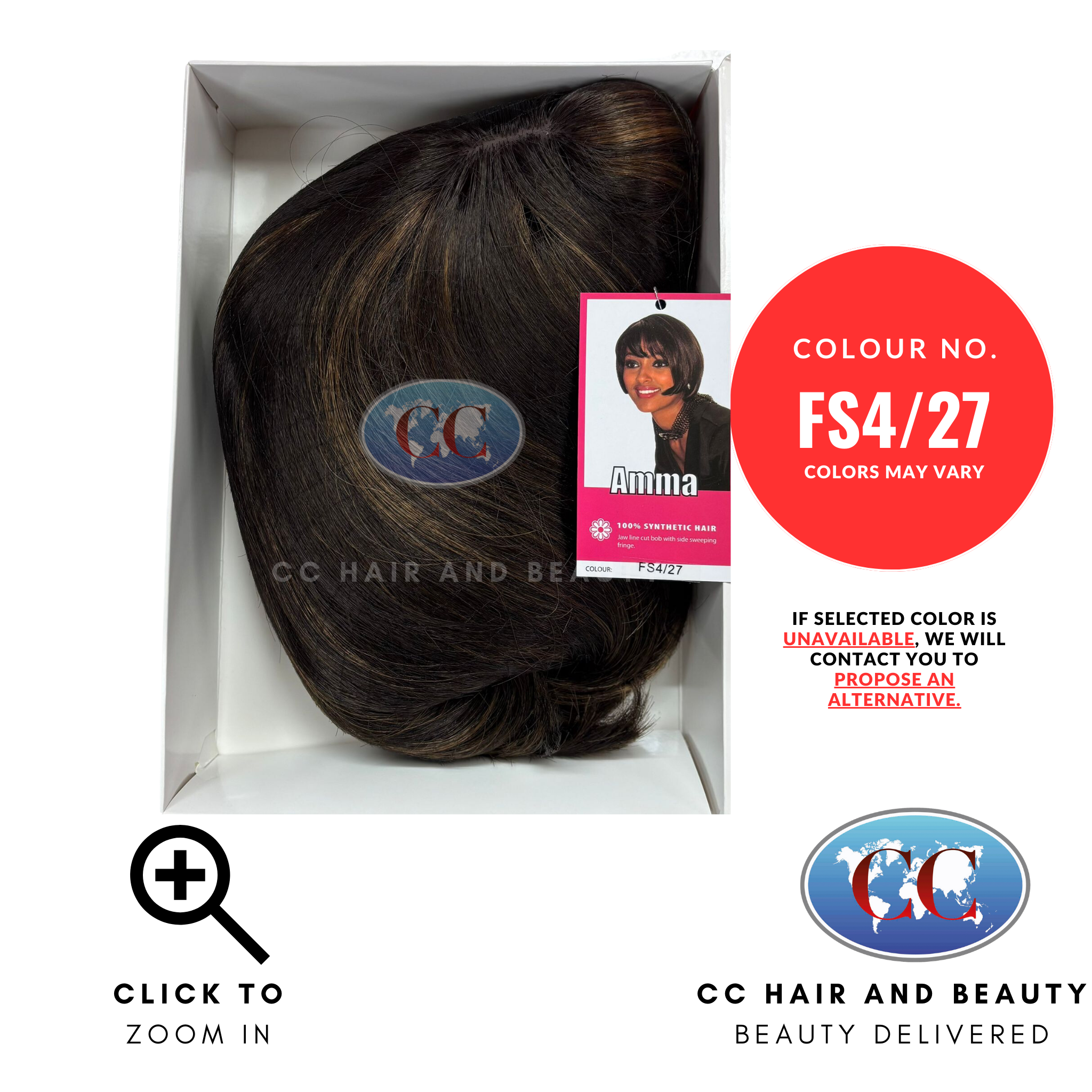 Sleek Synthetic Hair Wig Fashion - Amma-Colour FS4/27