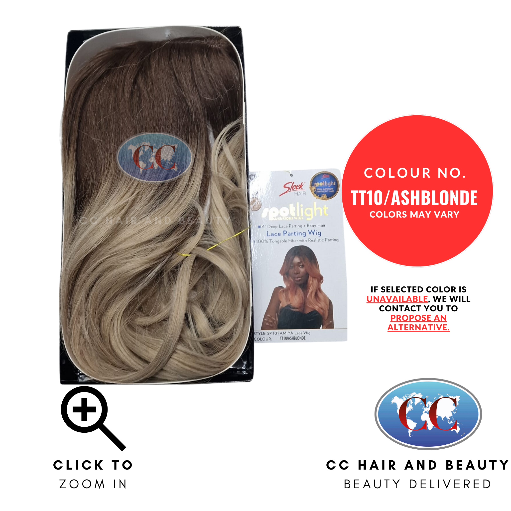 Sleek Synthetic Lace Wig - Amiya Wig-colour TT10/ASHBLONDE