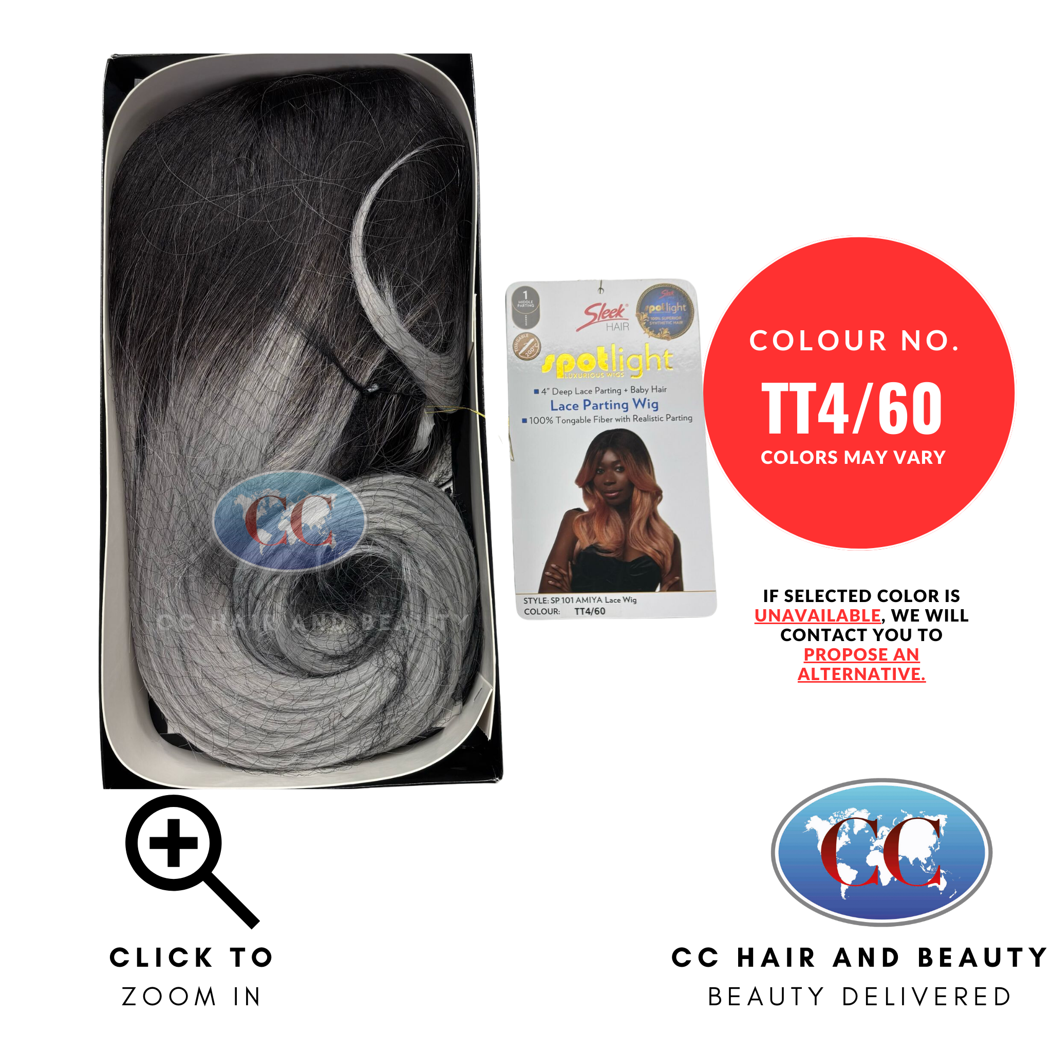 Sleek Synthetic Lace Wig - Amiya Wig-colour TT4/60