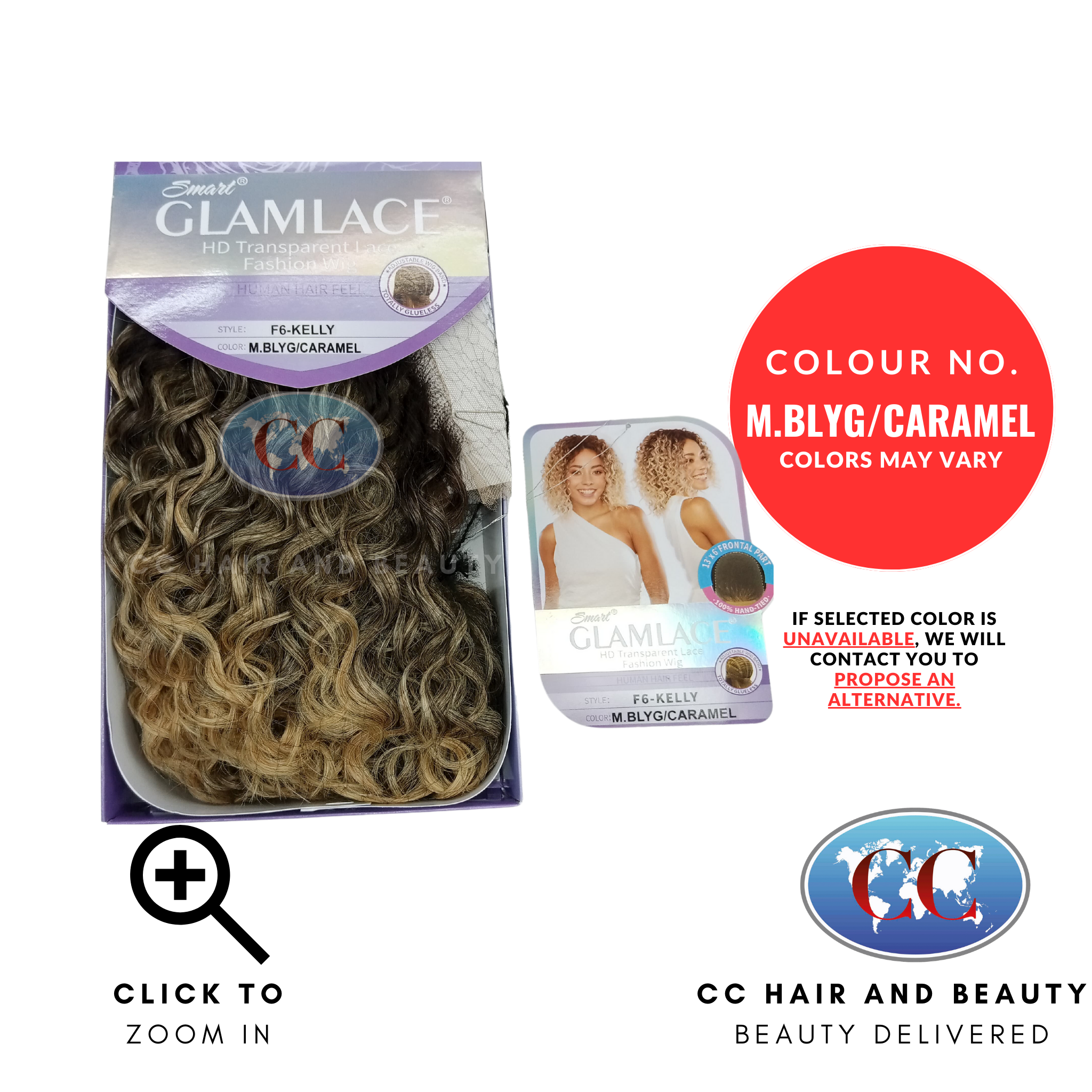 Smart Glamlace HD Transparent 13x6 Lace Fashion Wig-F6- Kelly- Colour M.BLYGCARAMEL