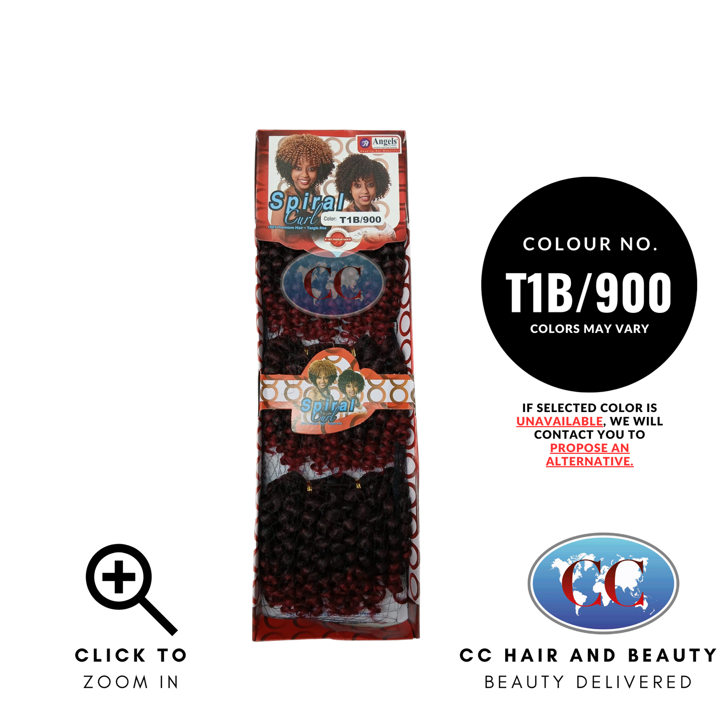 Angels Synthetic Hair - 3 PC Spiral Curly Weave-colour T1B/900