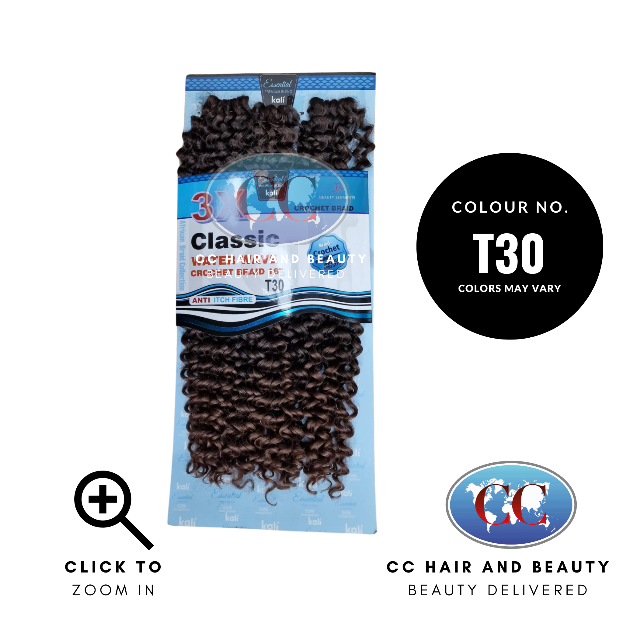 Kali Classic 3x Water Wave Crochet Braid 16"-Colour T30
