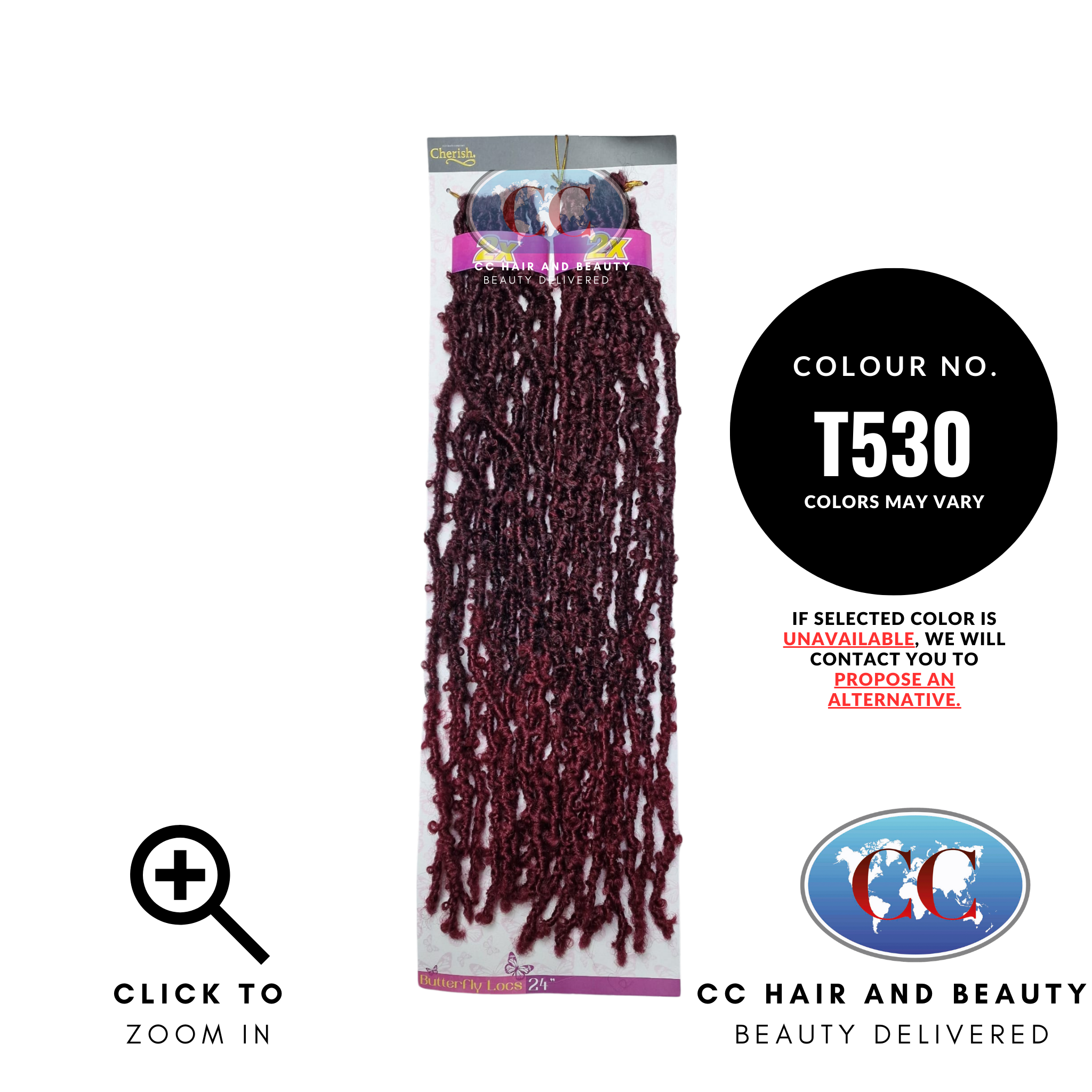Cherish - Pre-Loop Crochet Braid 2X Value Pack Hair Extensions - Butterfly Locs 24''-colour T530
