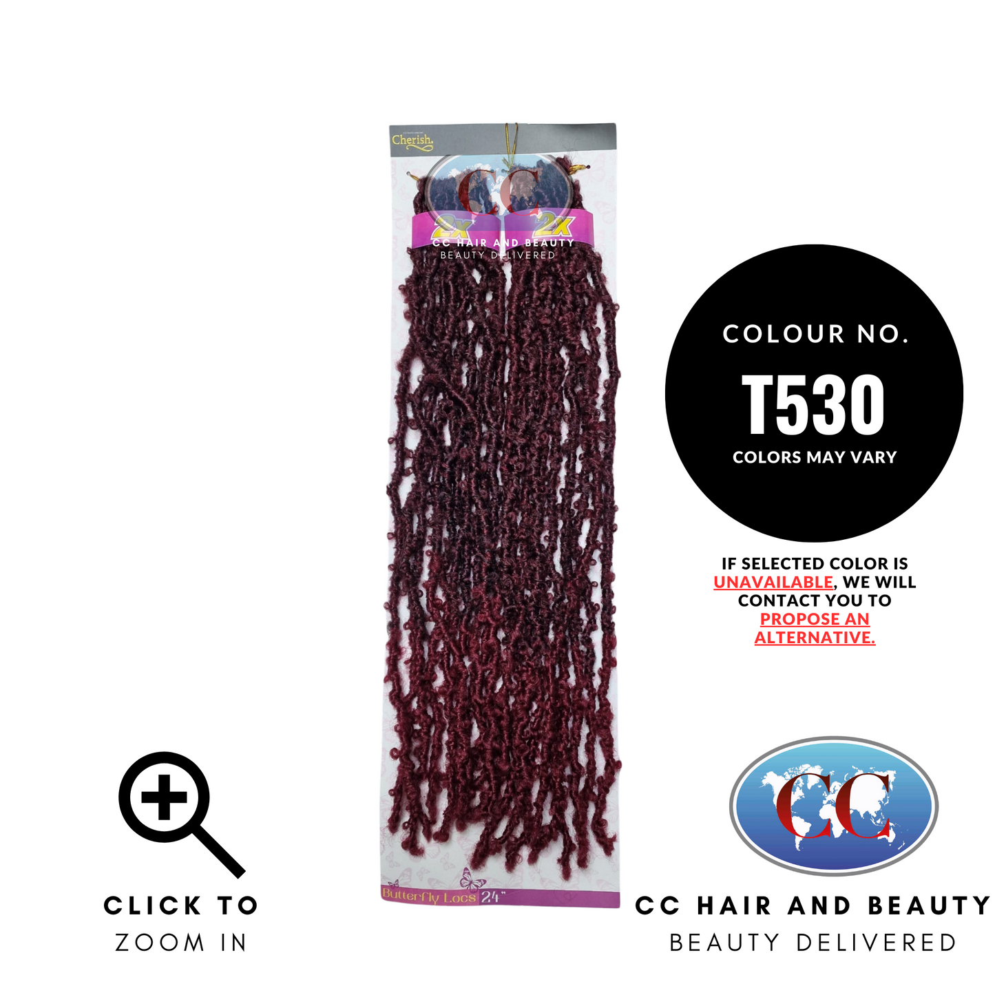 Cherish - Pre-Loop Crochet Braid 2X Value Pack Hair Extensions - Butterfly Locs 24''-colour T530