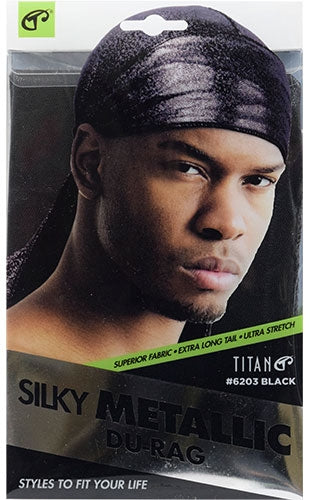 Titan Silk Metallic DuRag - Black