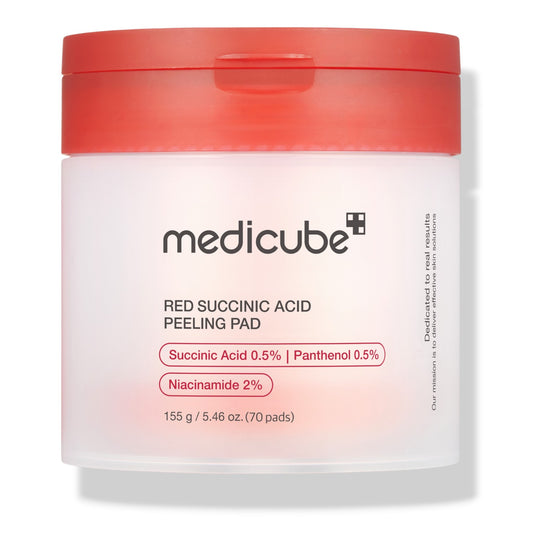 Medicube Red Succinic Acid Toning Pads jar of 70 pads