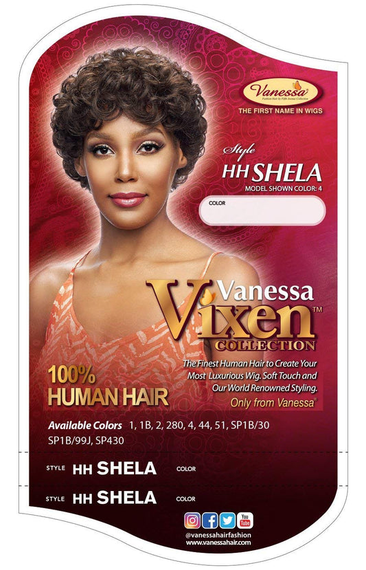 Vanessa Vixen Collection 100% Human Hair Wig, Style HH Shela - 885160219383 - 885160219420 - 885160219390