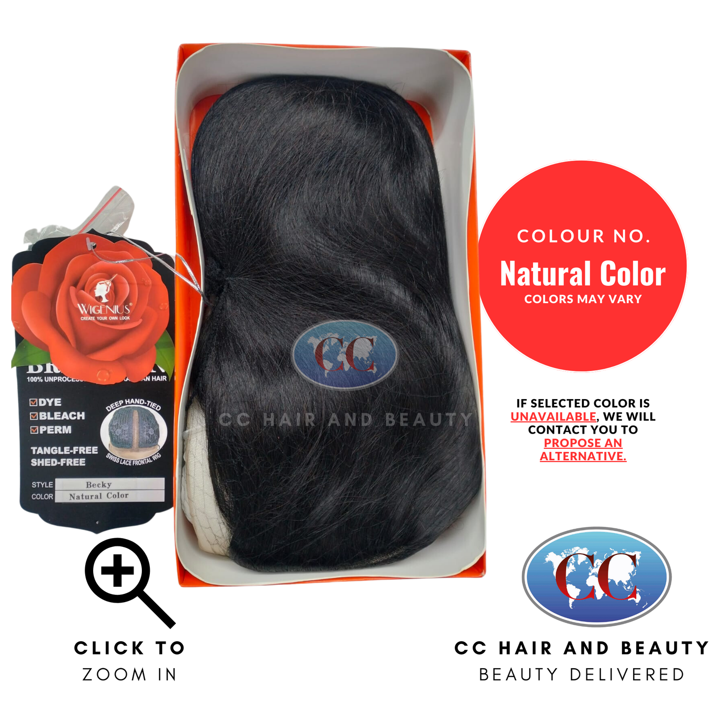 Wignus 100% Unprocessed Brazilian Swiss Lace Parting Wig - Becky