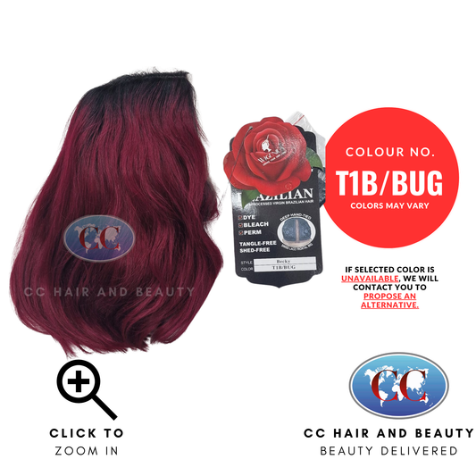 Wignus 100% Unprocessed Brazilian Swiss Lace Parting Wig - Becky-T1B/BUG