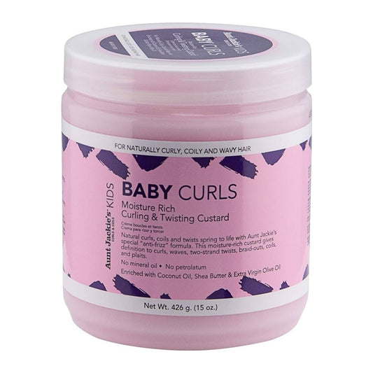 Aunt Jackies Baby Girl Curls Curling and Twisting Custard 15oz jar for baby curls