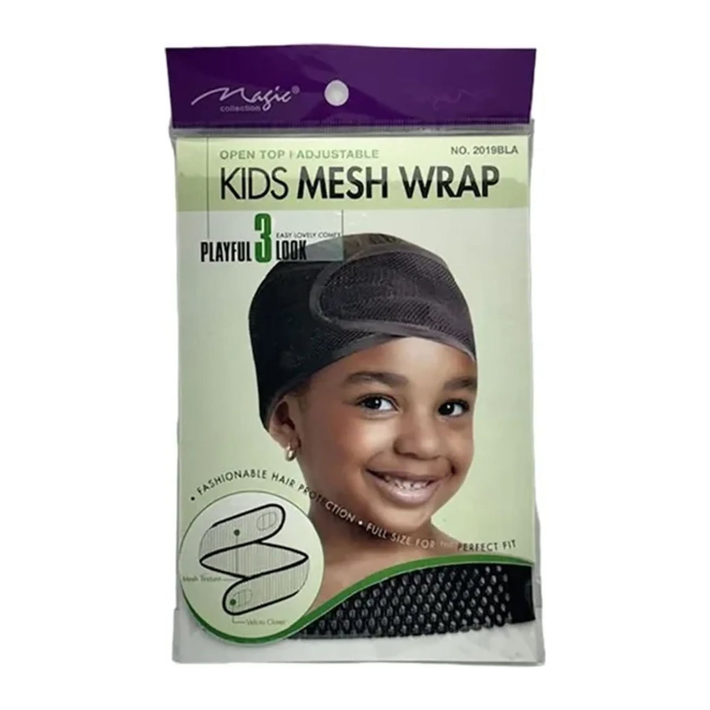 Bee Sales Magic Collection kids open-top adjustable mesh hair wrap 2019BLA