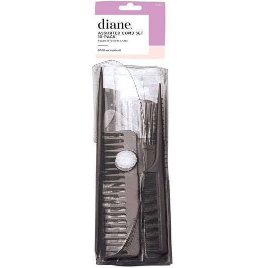 Diane Assorted Comb Set 10 Pack Black #D7901