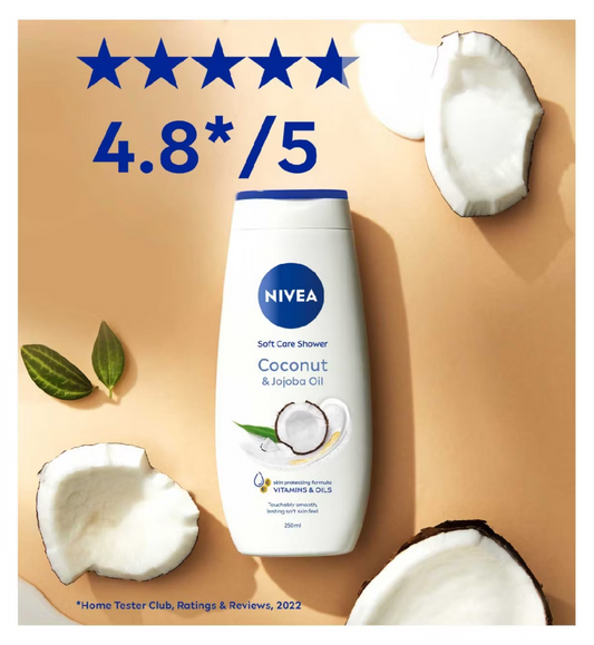 NIVEA Shower Cream Gel, Indulgent Moisture Coconut, 250ml